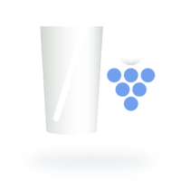 Grafik eines Bechers und Weintrauben